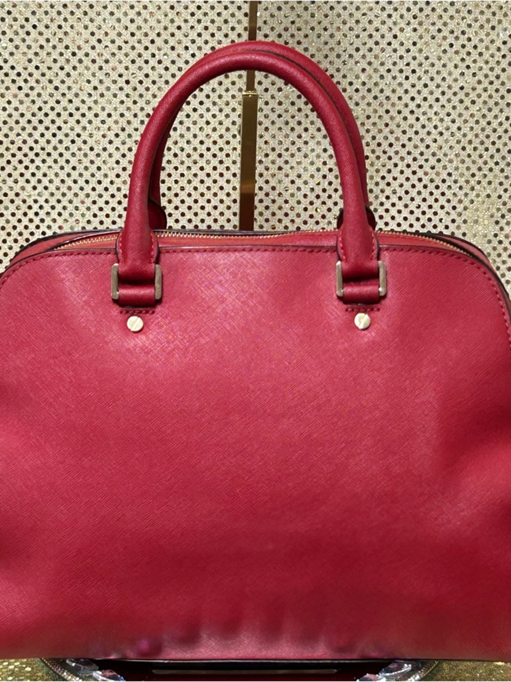 Michael Kors Red Satchel with Gold Hardware - Excellent Preloved Condition - Picture 2 of 16